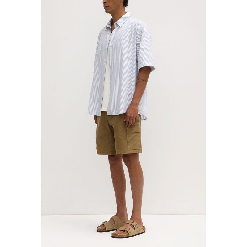 Assembly Label Alec Poplin Stripe Short Sleeve Shirt Blue/White Stripe image number 3